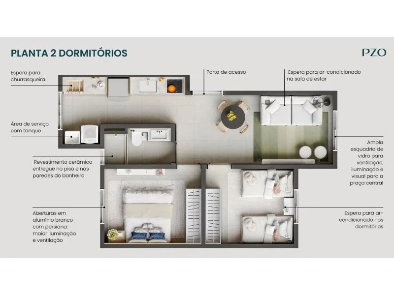 Apartamento 2 dormitórios no Residencial Raízes, Cruzeiro — foto 7