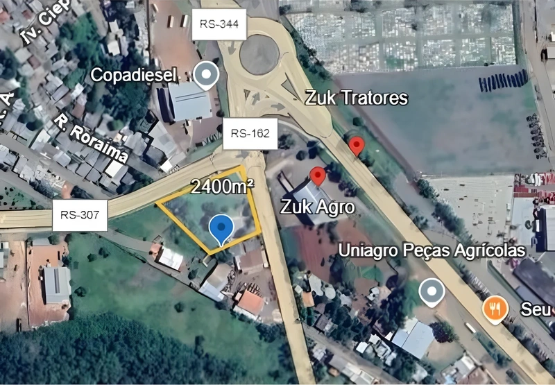 Terreno comercial estratégico na entrada de Santa Rosa, 2.400 m²